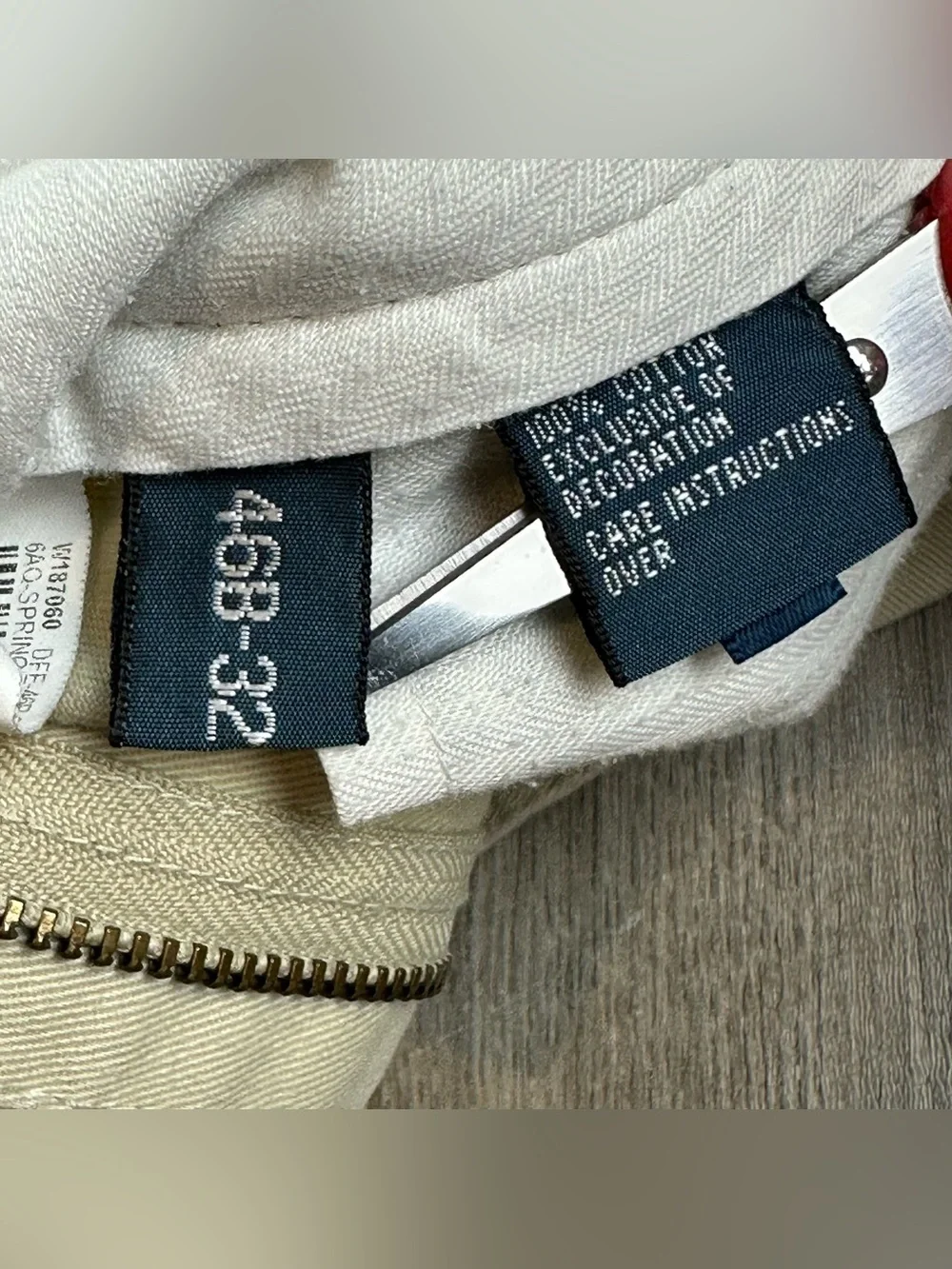Polo Ralph Lauren Flat Front Chino pants 44x30 (tag 46Bx32) Spring Beige *stains
